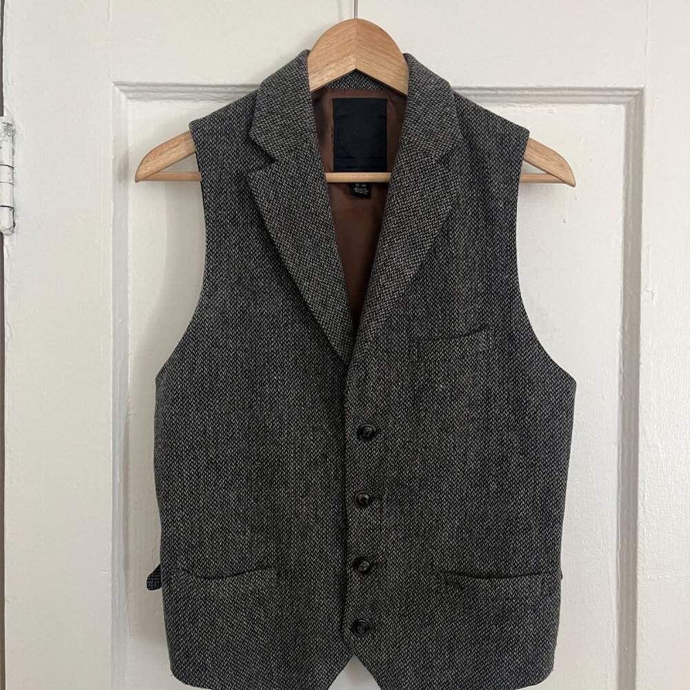 Scotch & Soda Gray Herringbone Wool Vest
